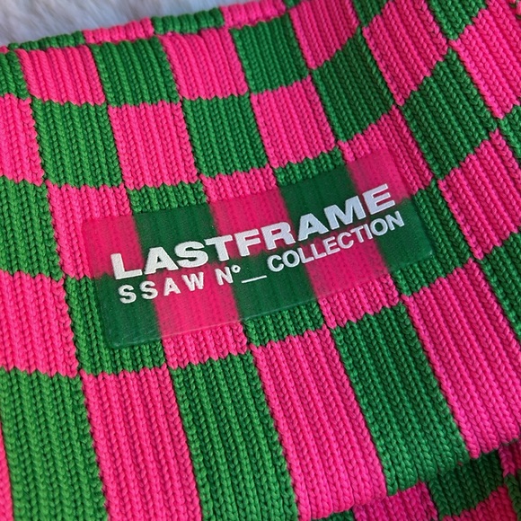 Lastframe Ichimatsu Obi bag in neon pink/green - Picture 5 of 7
